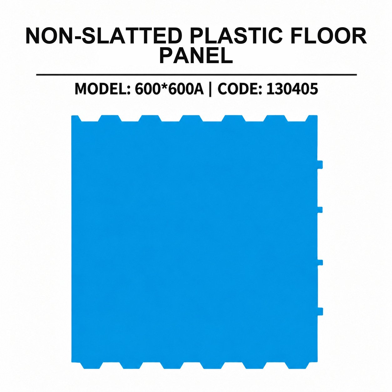 Non-Slatted Plastic Floor Panel