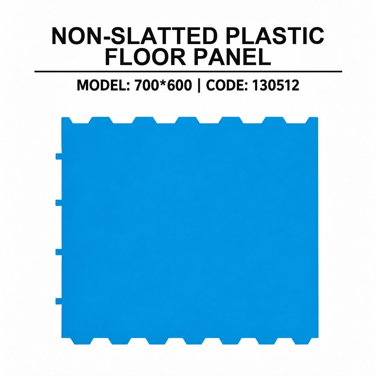 Non-Slatted Plastic Floor Panel