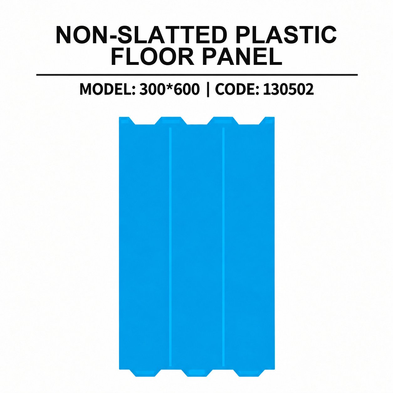 Non-Slatted Plastic Floor Panel