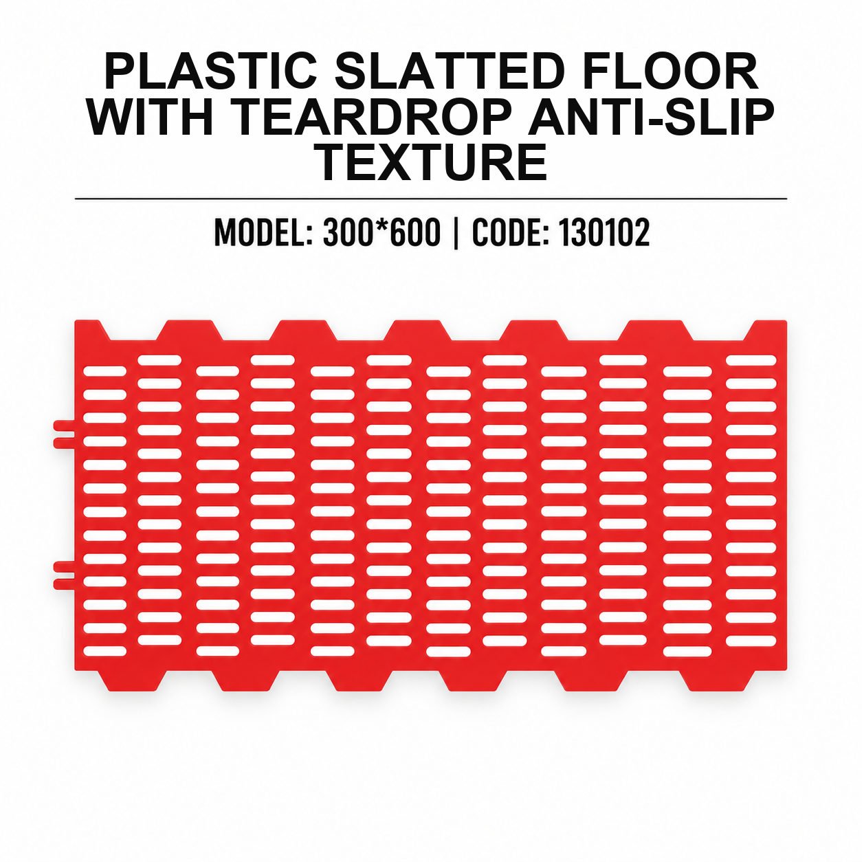 Plastic Slatted Floor with Teardrop Anti-Slip Texture