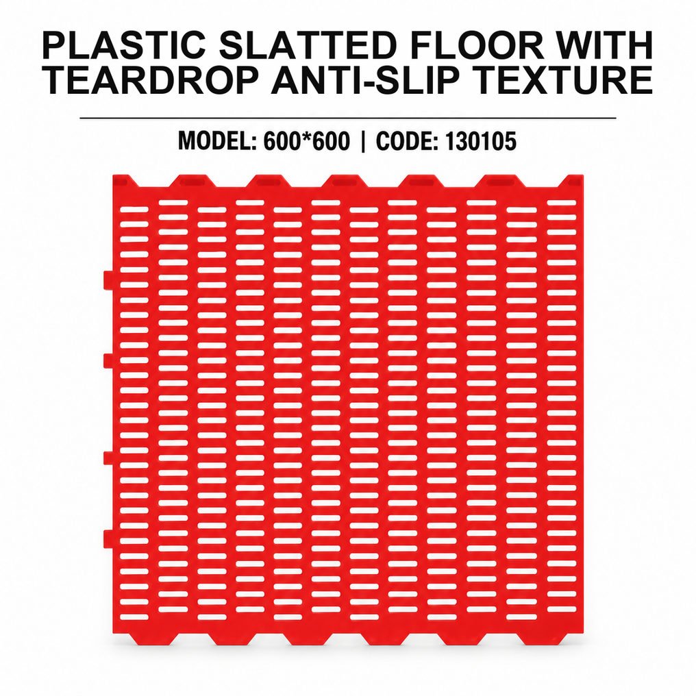 Plastic Slatted Floor with Teardrop Anti-Slip Texture